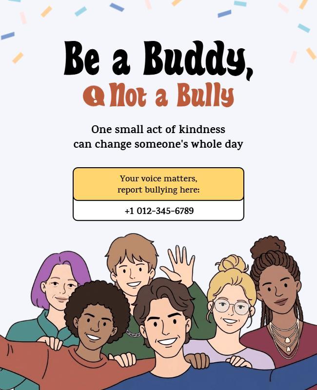 Anti-Bullying Awareness and Support Poster Template