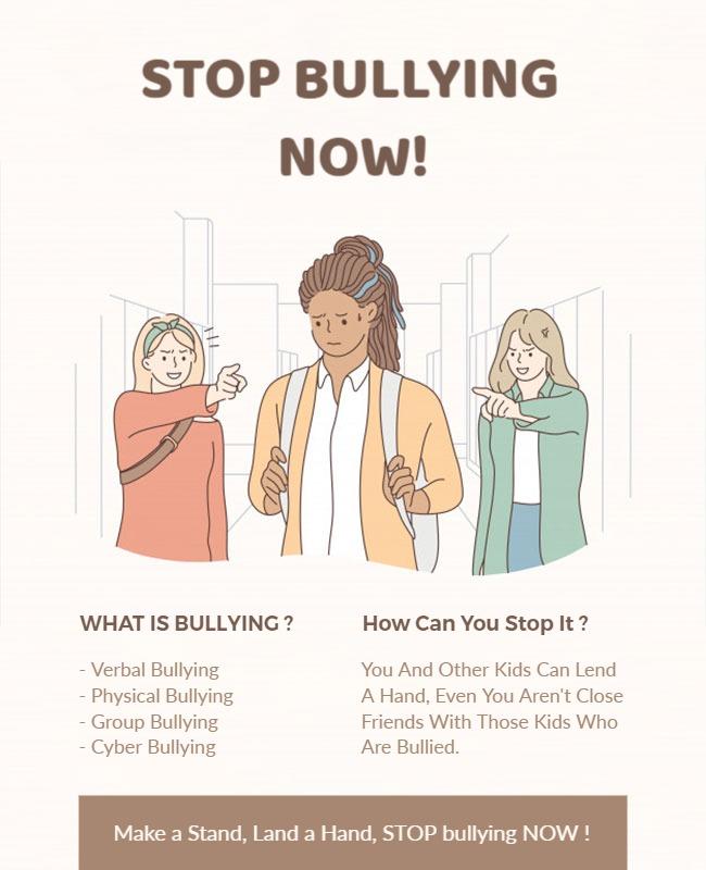 Illustrative Awareness Campaign Against Bullying Flyer Template