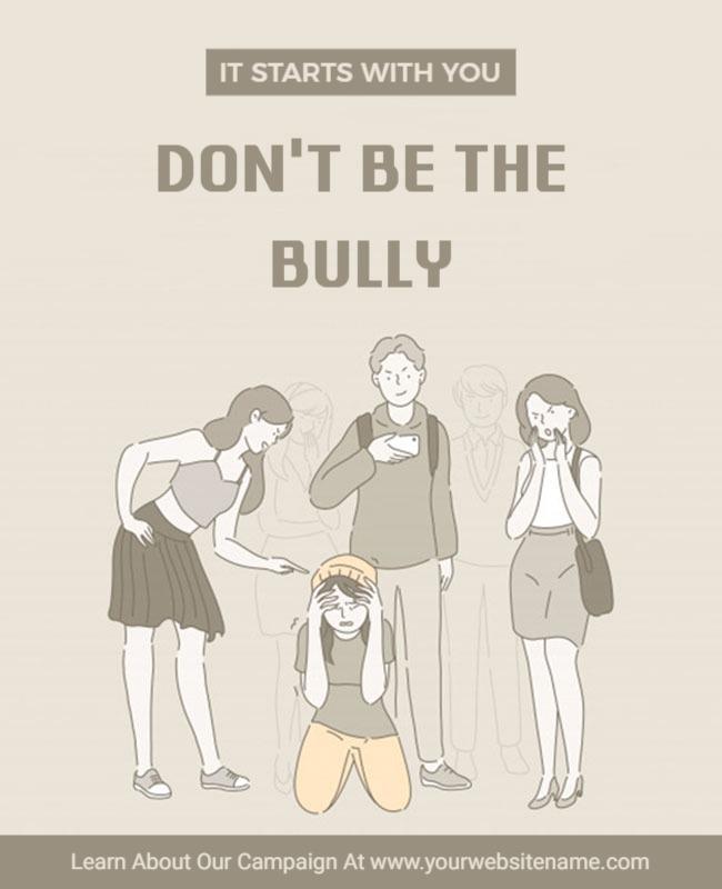 Empowering Message Anti-Bullying Awareness Campaign Flyer Template