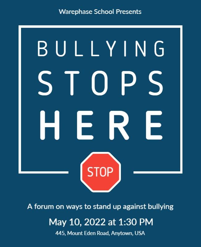 Anti Bullying Awareness Forum Flyer Template