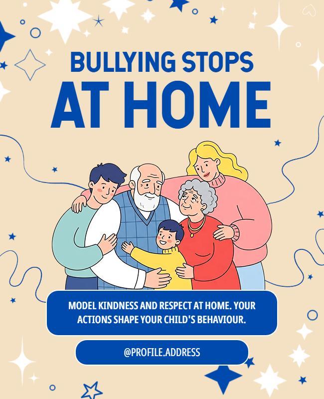 Anti-Bullying Family Awareness Poster Template