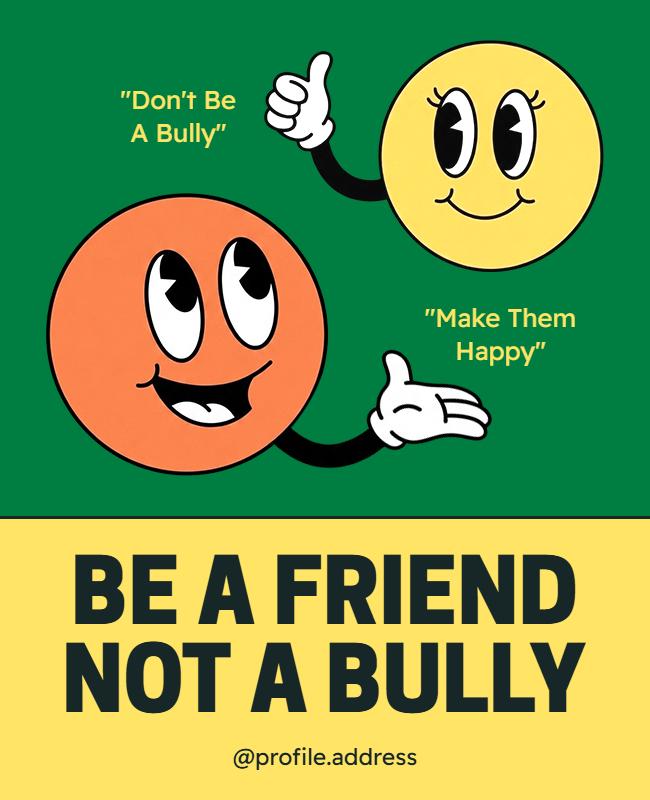 Anti-Bullying Friendship Campaign Poster Template