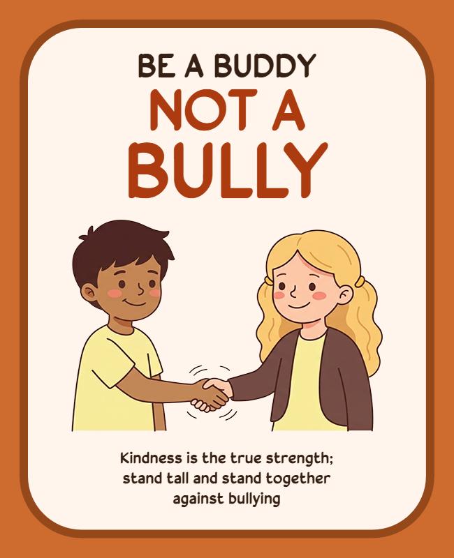 Anti-Bullying Kindness Awareness Poster Template