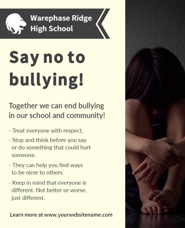 Anti Bullying School Awareness Flyer Template