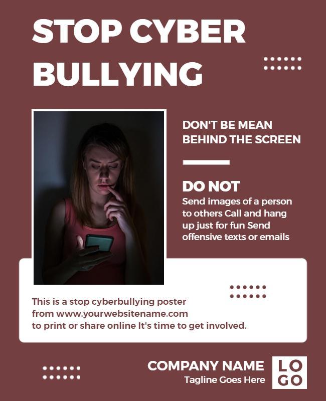 Anti Cyberbullying Awareness Campaign Flyer Template