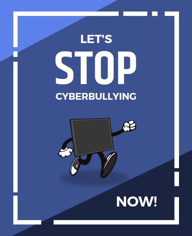 Playful Blue Anti-Cyberbullying Awareness Flyer Template