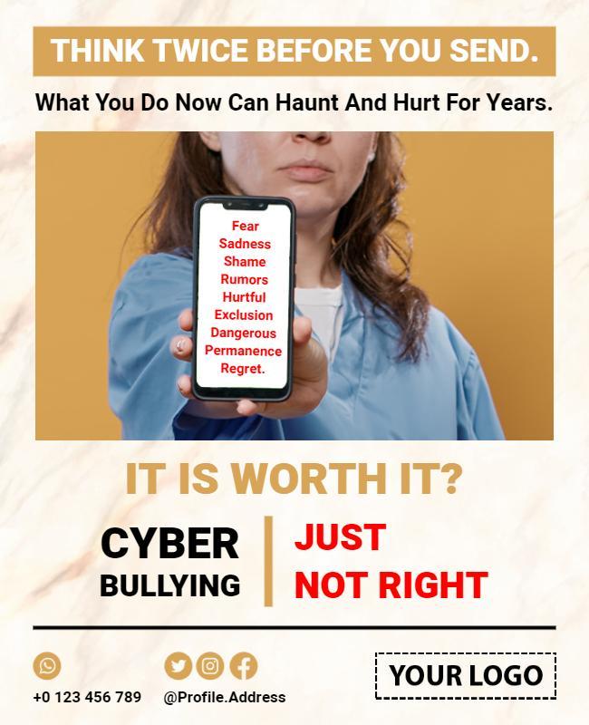 Awareness Campaign Against Cyberbullying Flyer Template