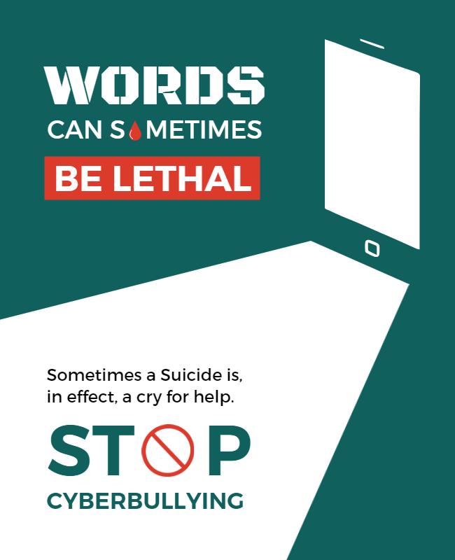 Bold Awareness Campaign Against Cyberbullying Flyer Template