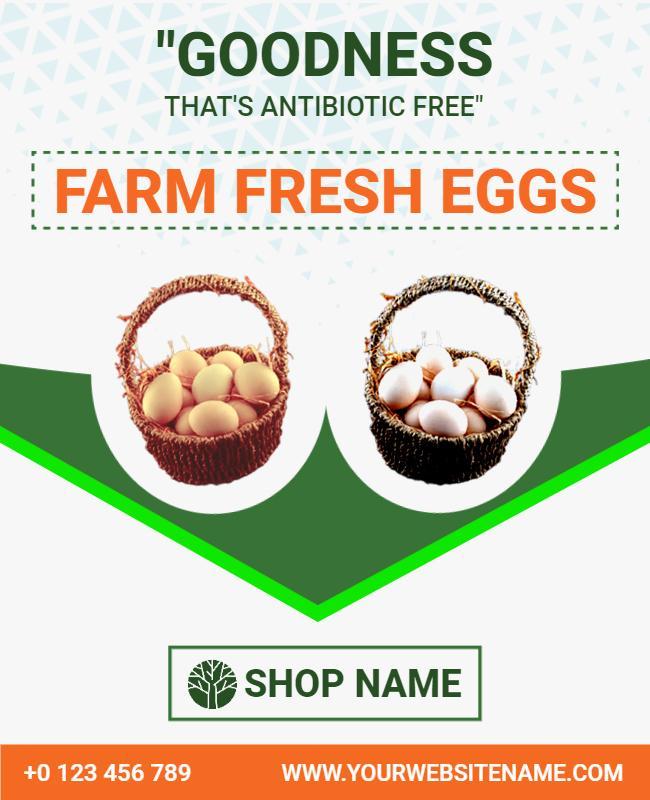 Antibiotic Free Farm Fresh Eggs Promotion Flyer Template