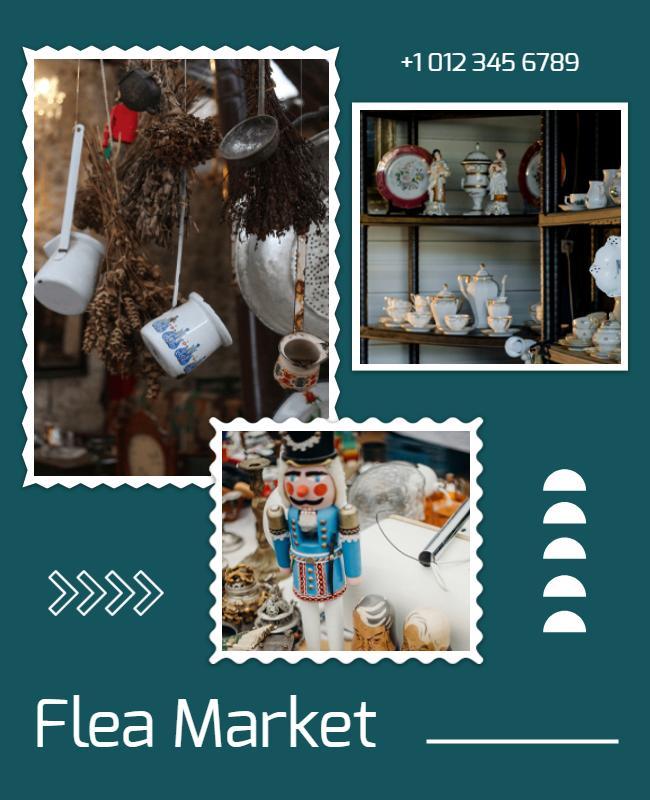 Charming Vintage Flea Market Sale Event Flyer Template