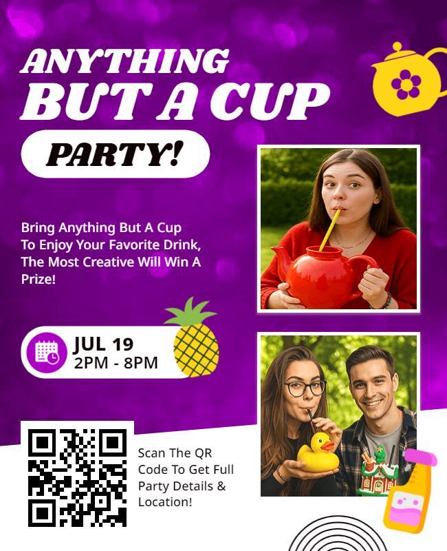 Anything but a Cup Party Celebration Flyer Template