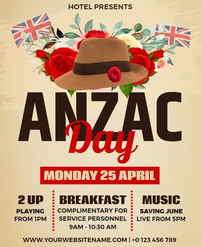 Anzac Day Celebration Event Flyer Template