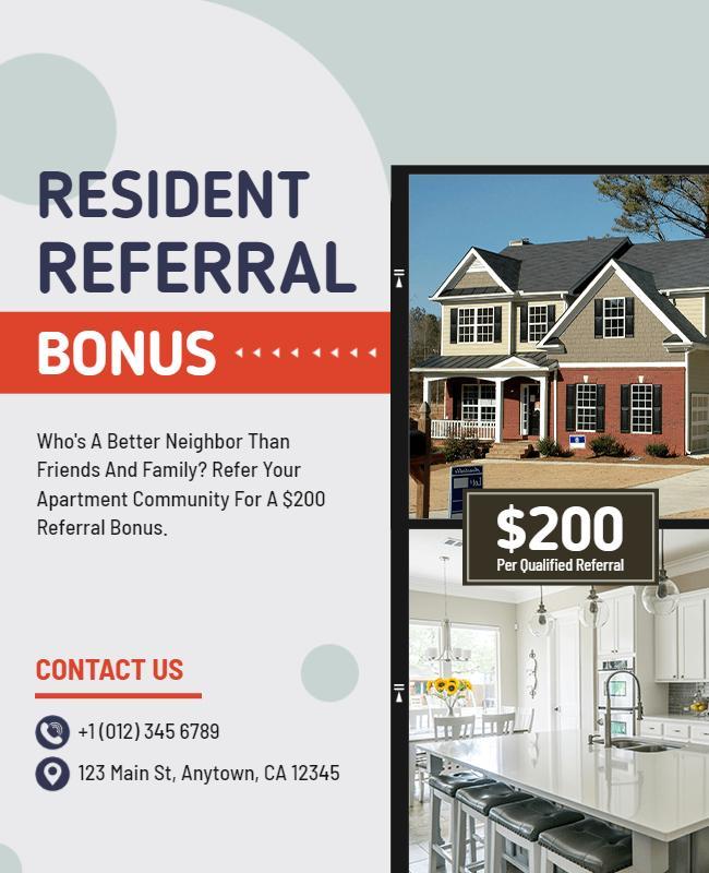 Apartment Community Referral Bonus Flyer Template