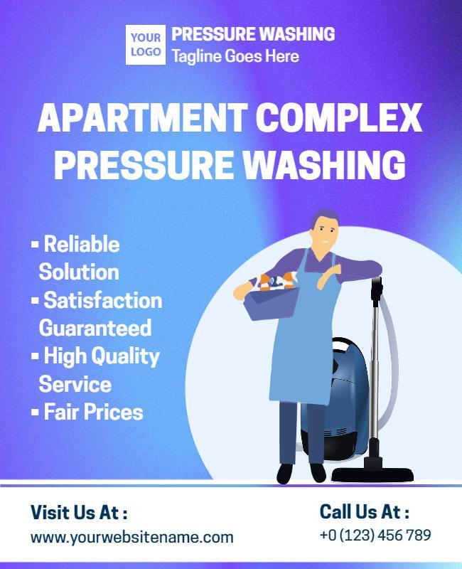 Apartment Complex Pressure Washing Service Flyer Template