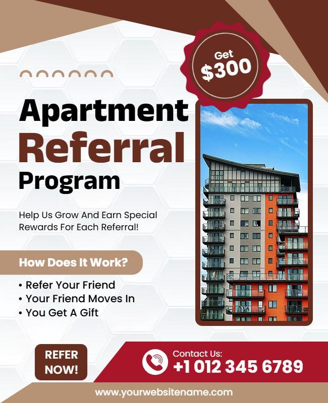 Apartment Referral Program Promotional Poster Template