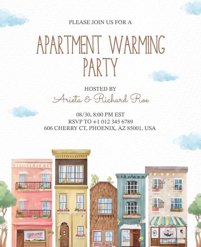 Apartment Warming Party Invitation Flyer Template