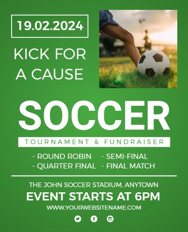 Apple and Forest Green Soccer Tournament Flyer Template