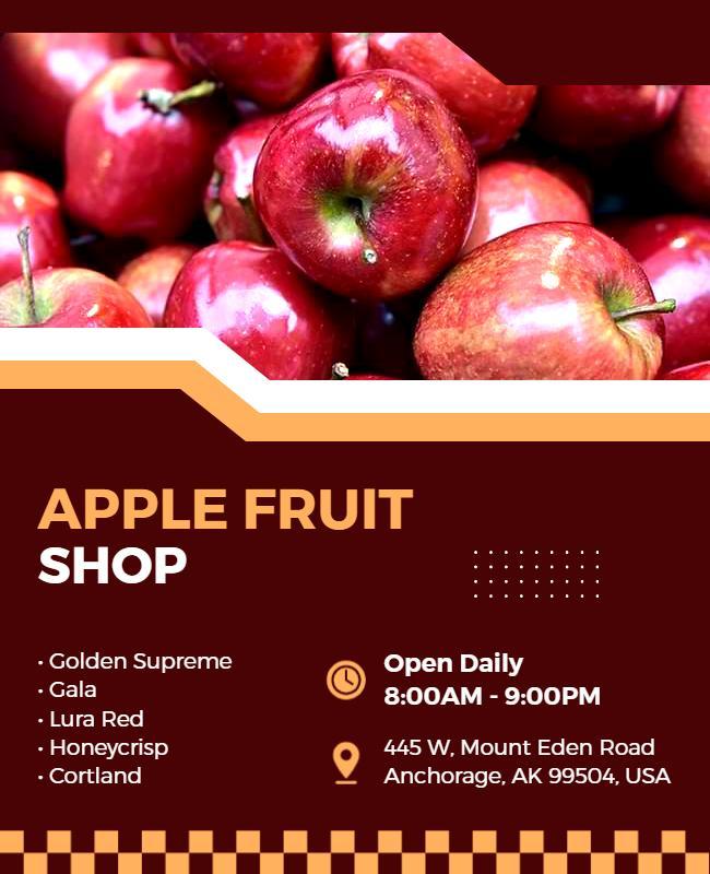 Apple Variety Fruit Shop Promotional Flyer Template