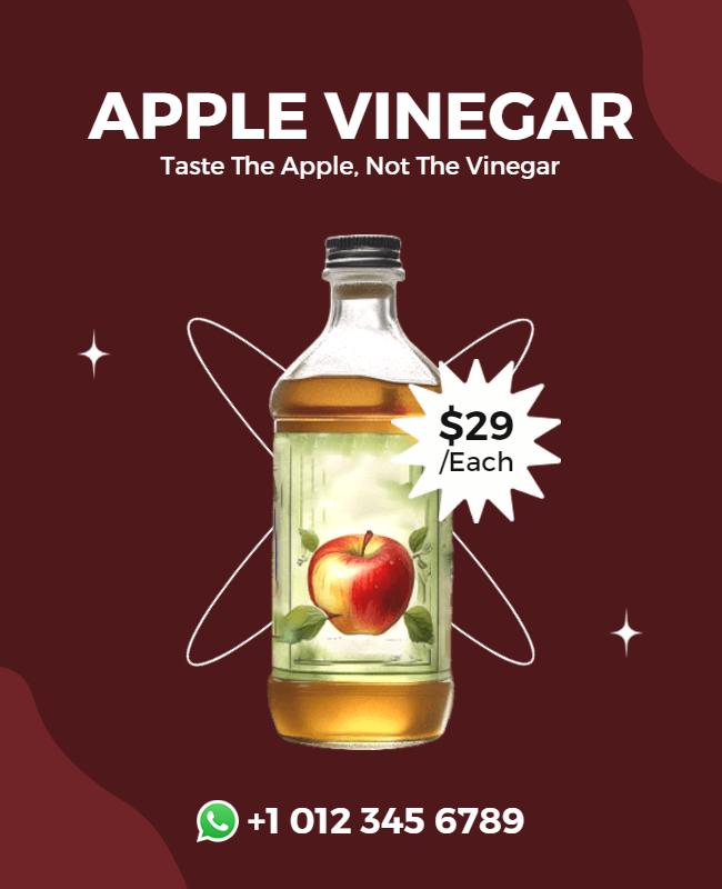 Apple Vinegar Product Advertisement Flyer Template