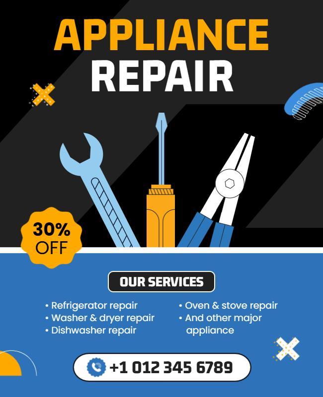 Appliance Repair Services Promotional Flyer Template