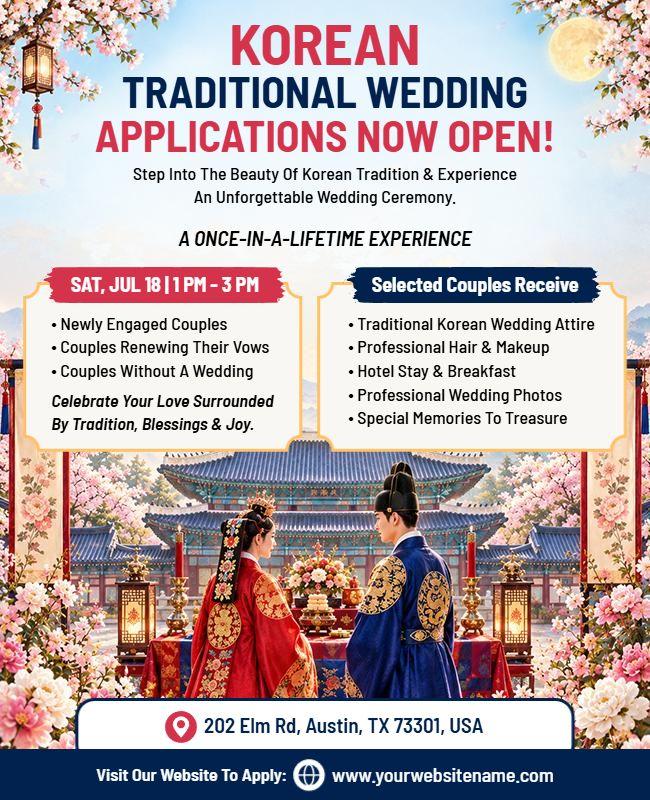 Apply for Traditional Korean Wedding Experience Flyer Template