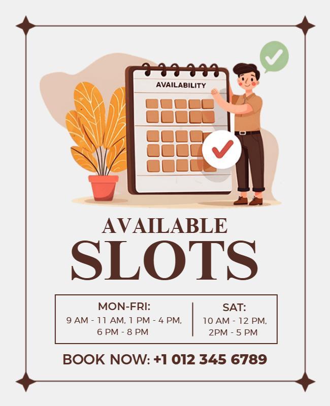 Appointment Booking Available Slots Flyer Template