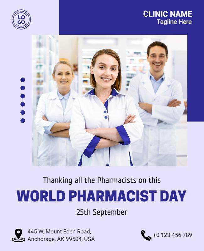 Appreciative Team Celebration for World Pharmacist Day Poster Template