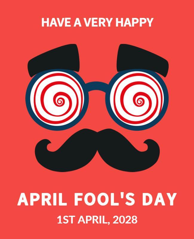 Playful Red April Fool's Day Celebration Flyer Template