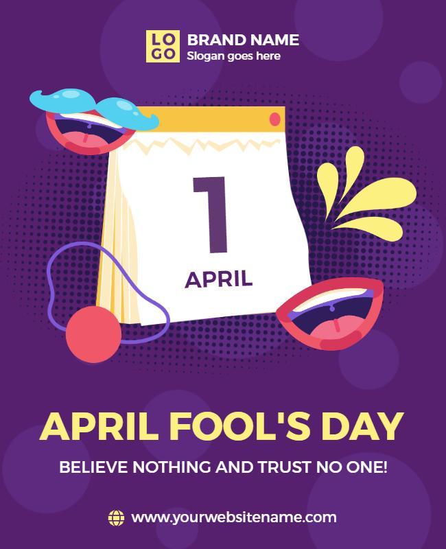 Playful Colorful April Fool's Day Celebration Flyer Template