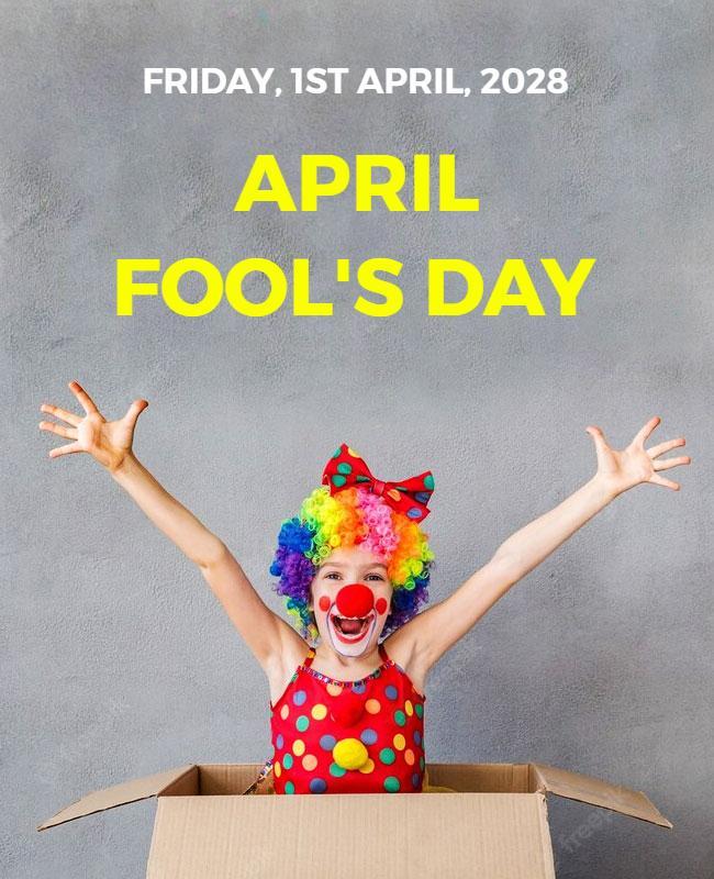 Colorful Clown Celebration for April Fool's Day Flyer Template