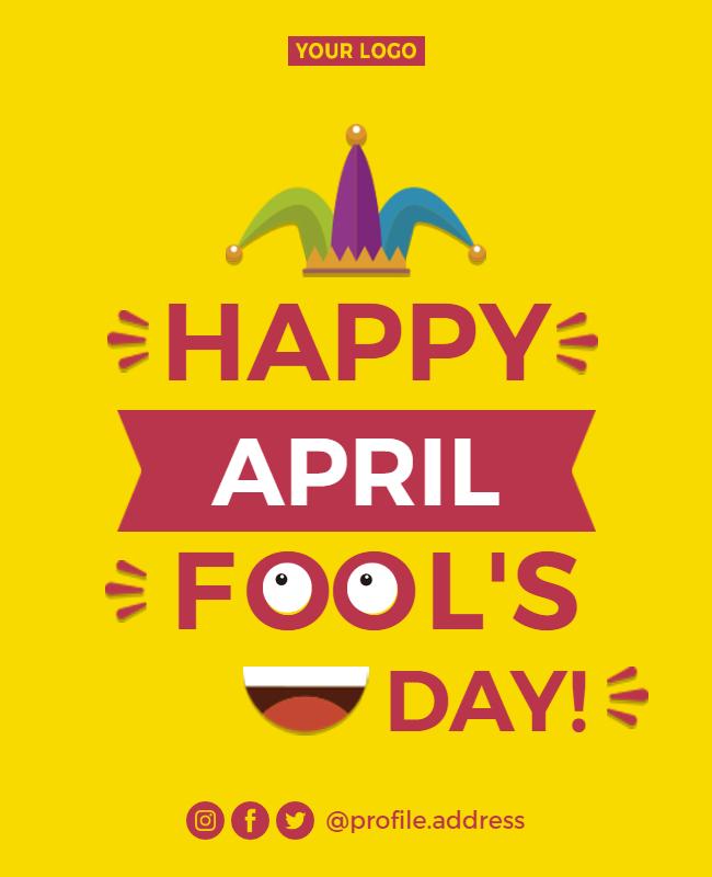 Joyful Colorful April Fool's Day Festivity Flyer Template