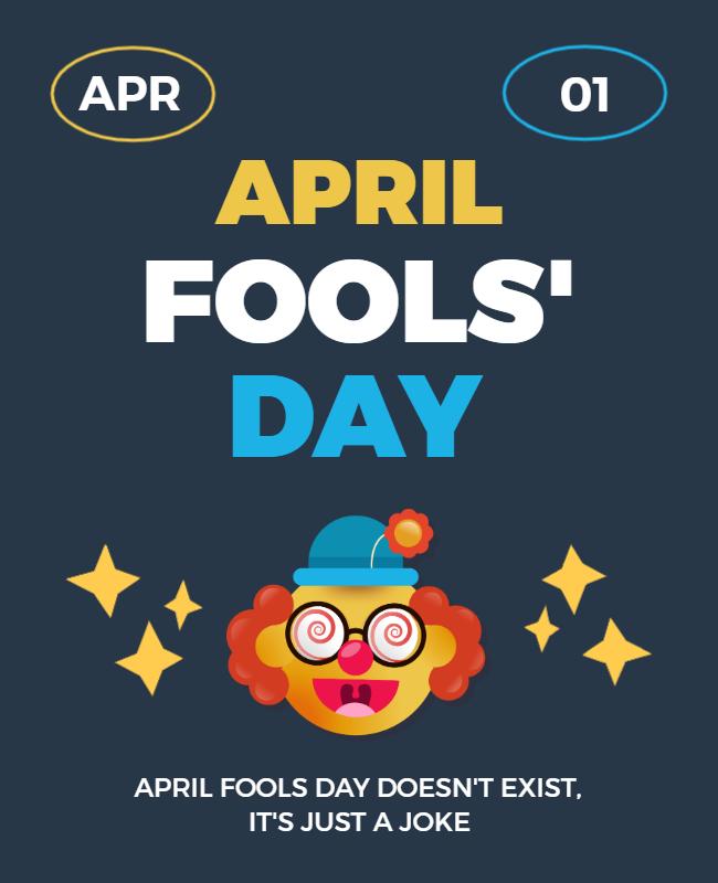 Playful Clown-Themed April Fools' Day Celebration Flyer Template