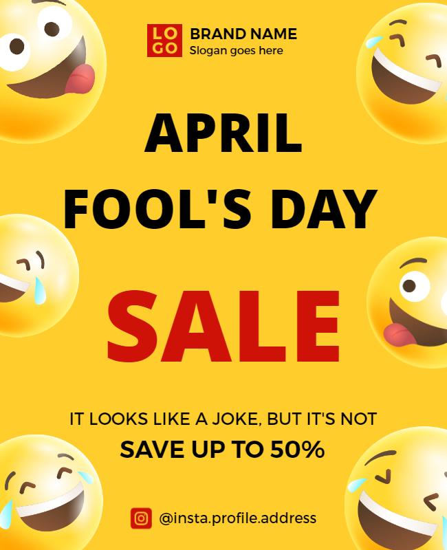 April Fools Day Sale Promotion Flyer Template