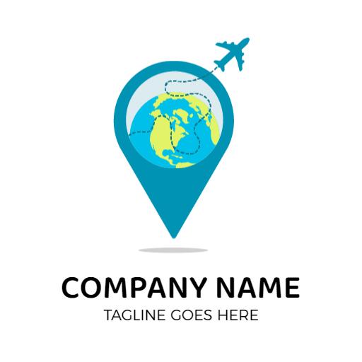 Aqua Themed Travel Design Showcasing Adventure and Exploration Logo Template