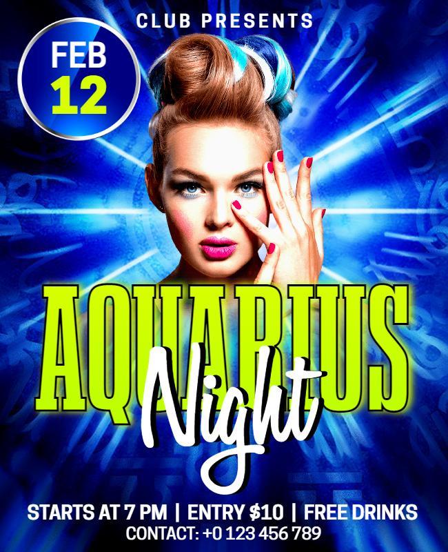 Aquarius Night Club Event Flyer Template