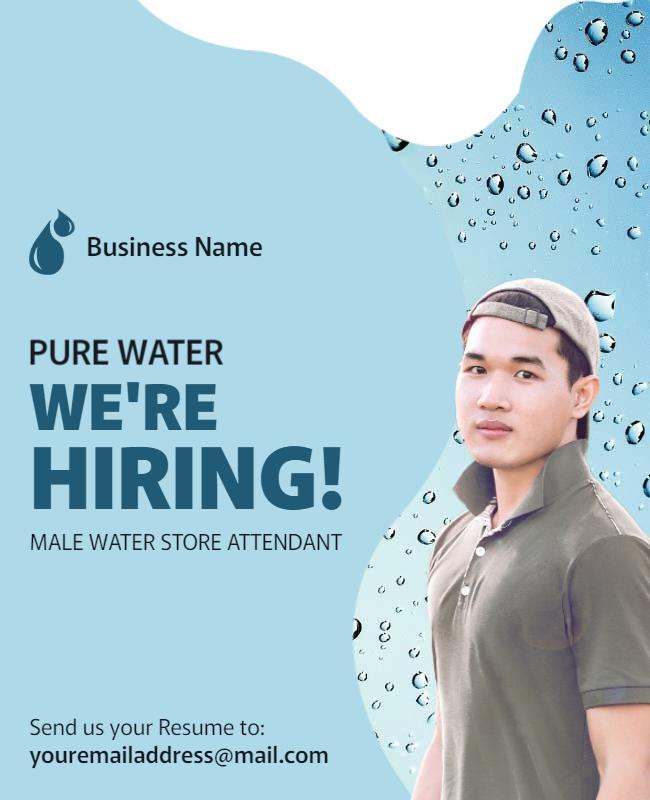 Aquatic Theme Job Opportunity for Water Store Poster Template