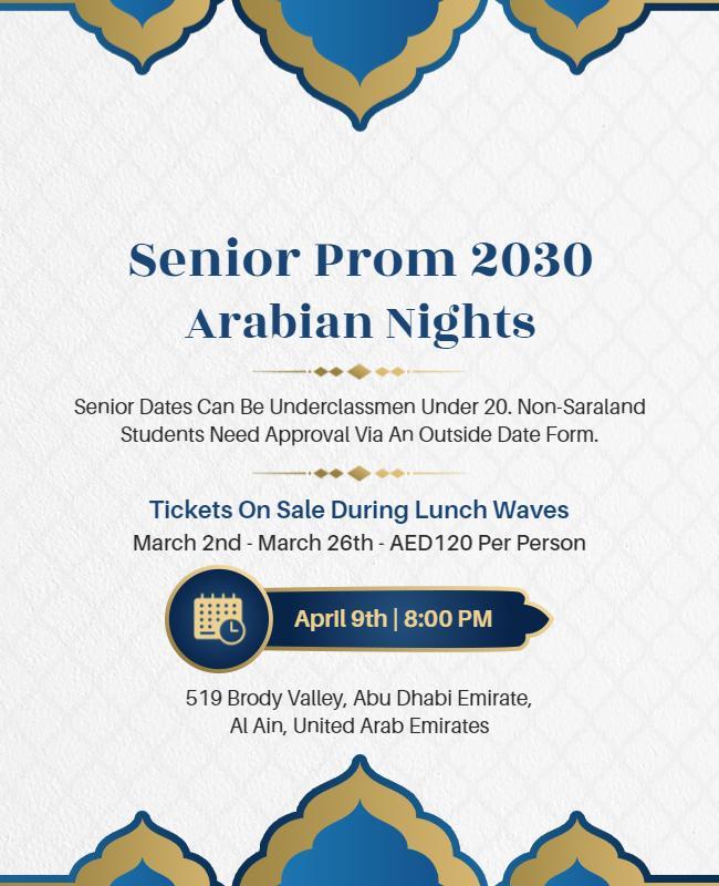 Arabian Nights Senior Prom Event Flyer Template