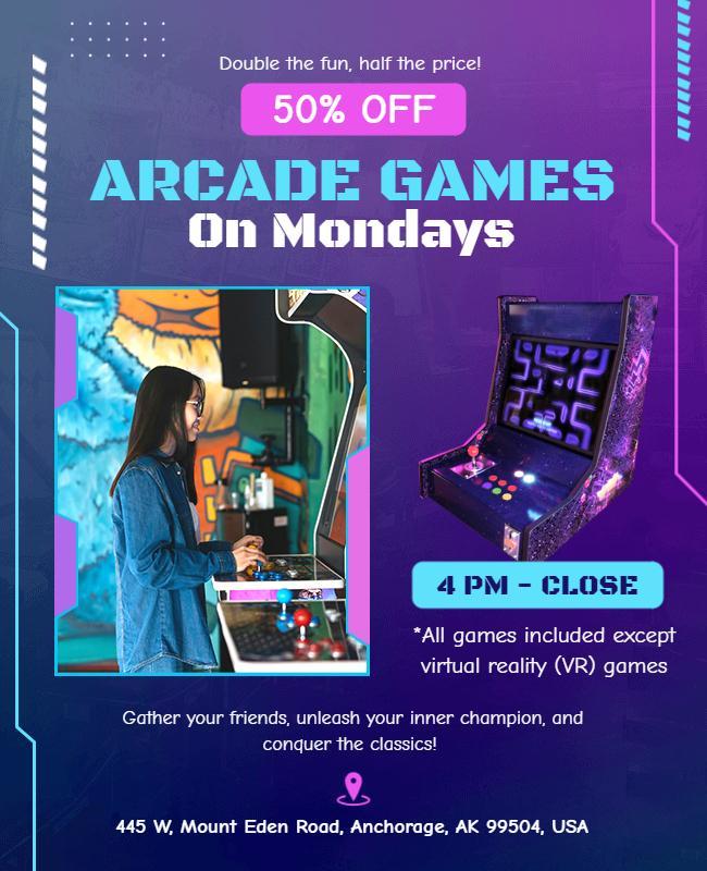 Arcade Games Monday Discount Flyer Template