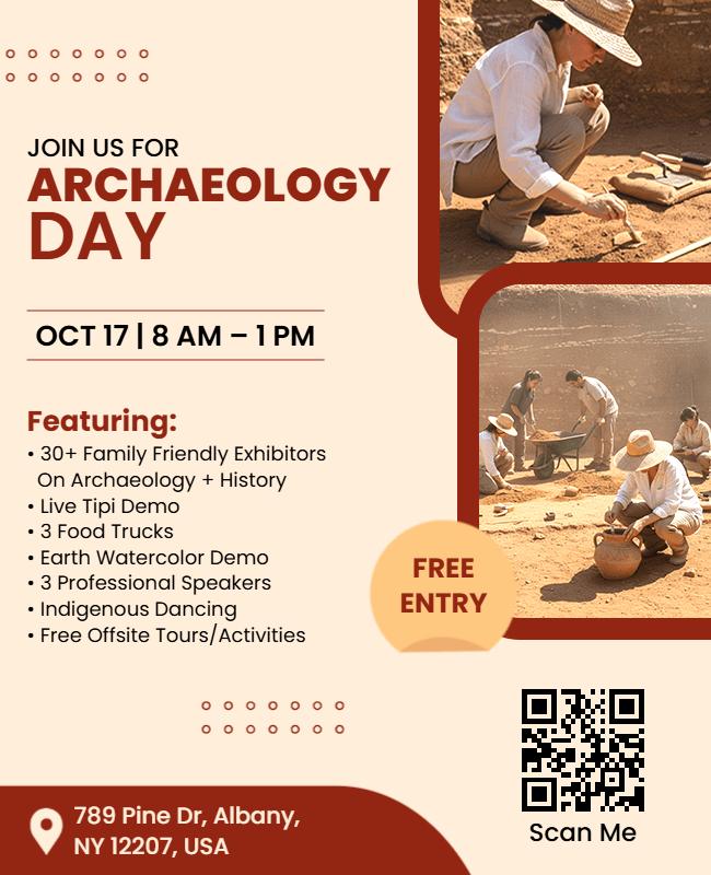 Archaeology Day Educational Event Flyer Template