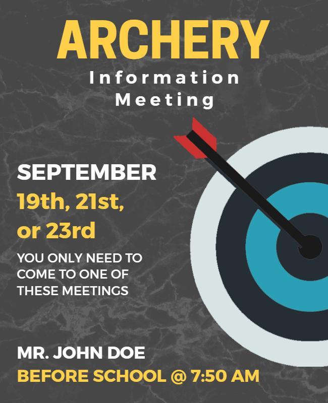 Archery Information Meeting Event Flyer Template