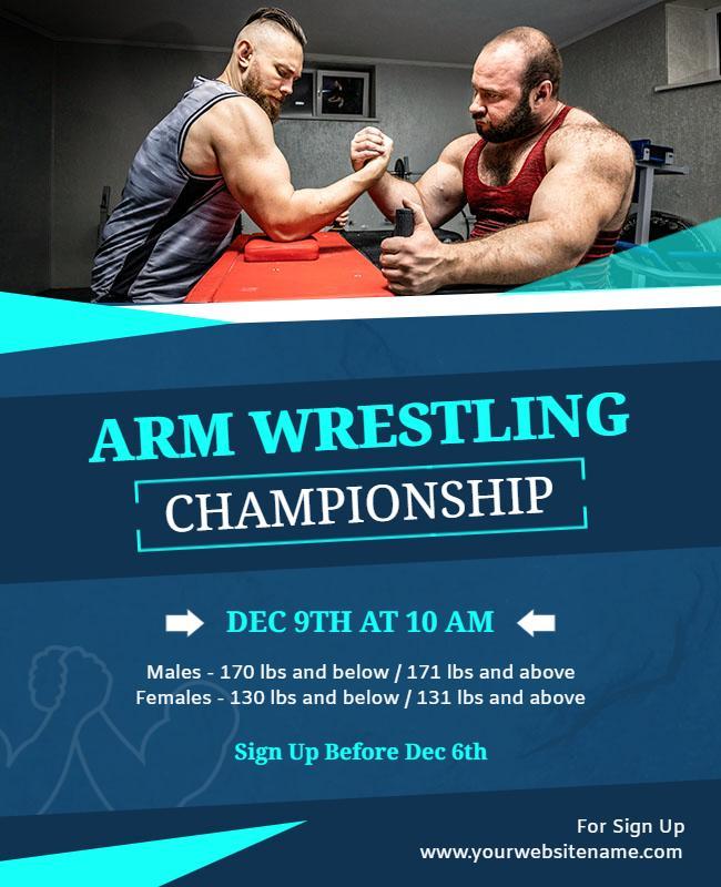 Arm Wrestling Championship Event Flyer Template