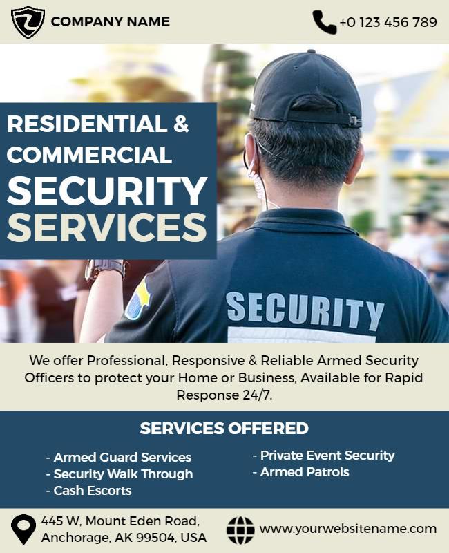 Armed Security Services Promotional Flyer Template