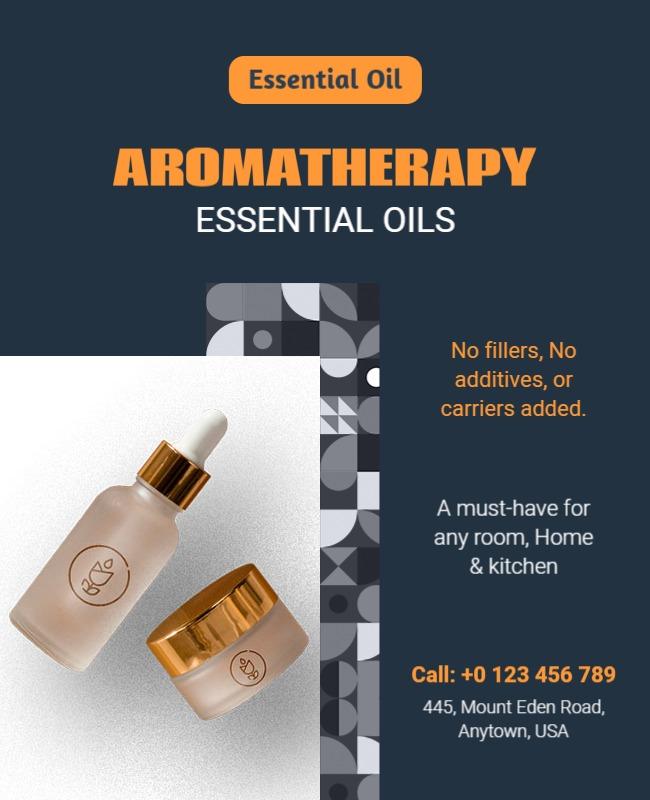 Aromatherapy Essential Oils Promotional Flyer Template