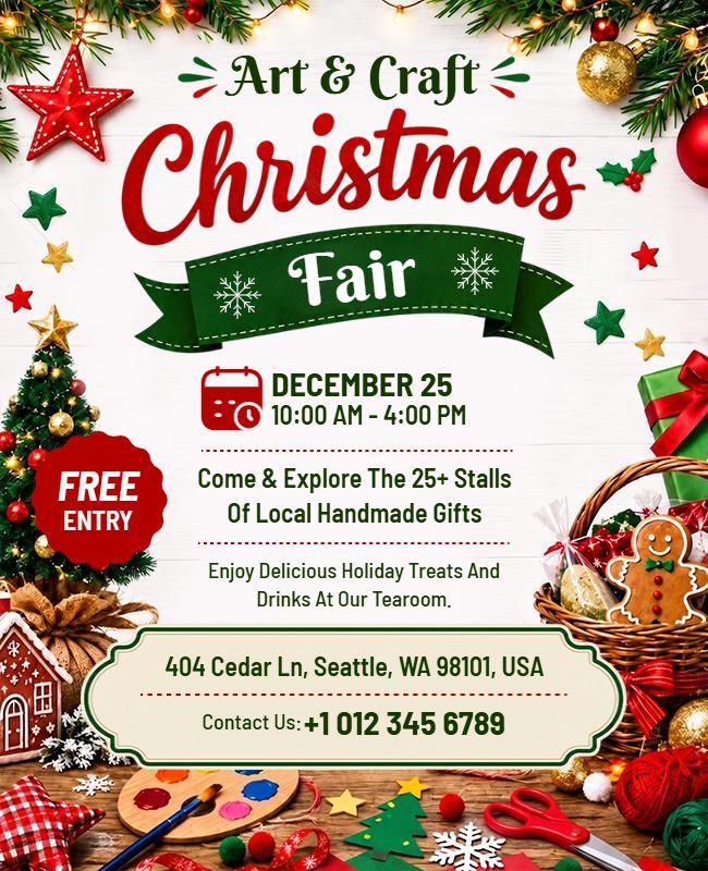 Art and Craft Christmas Fair Flyer Template