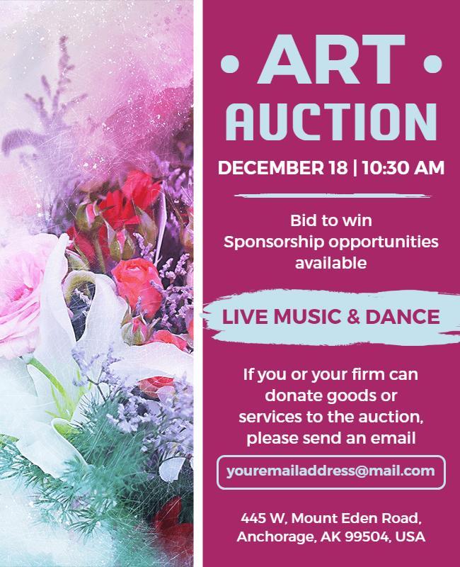 Art Auction with Live Music Flyer Template