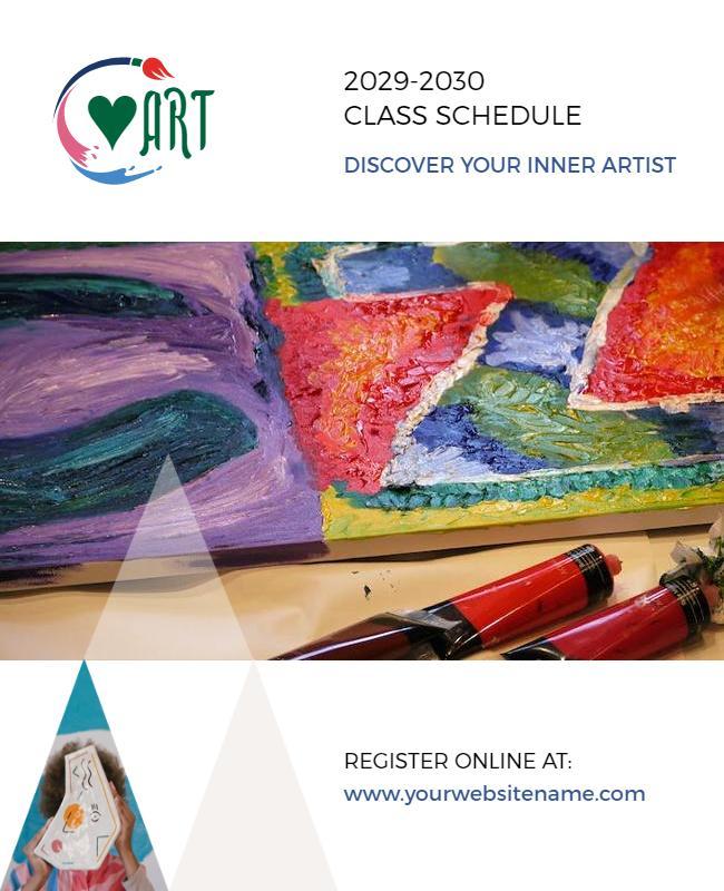 Art Class Schedule Promotional Flyer Template