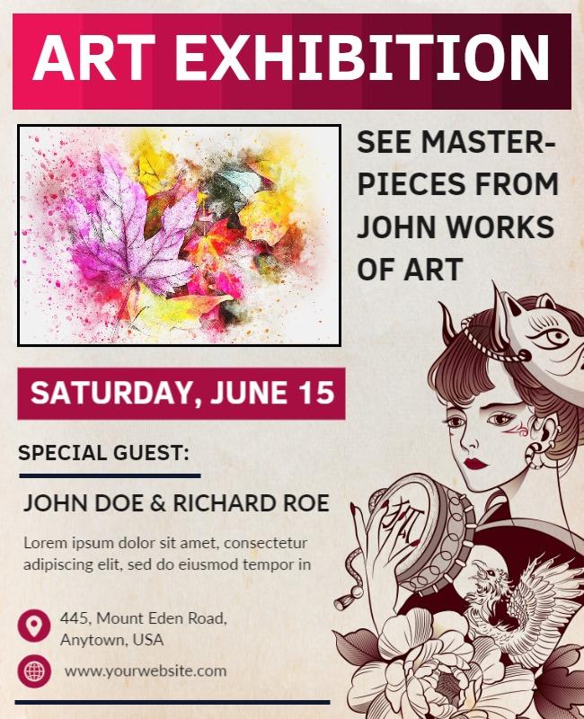 Art Exhibition Event Featuring Masterpieces Flyer Template