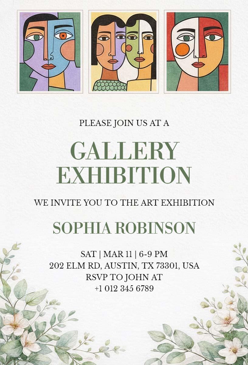 Art Gallery Modern Exhibit Invitation Template