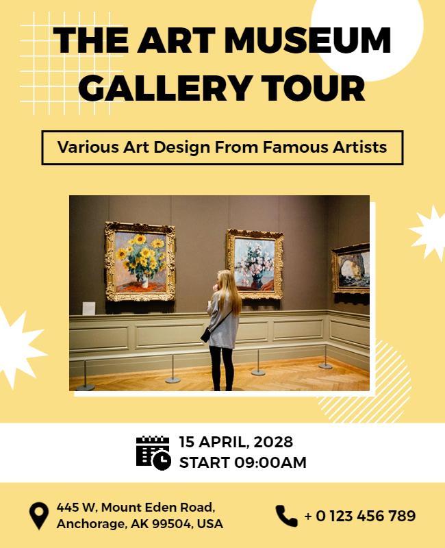 Art Museum Gallery Tour Invitation Flyer Template