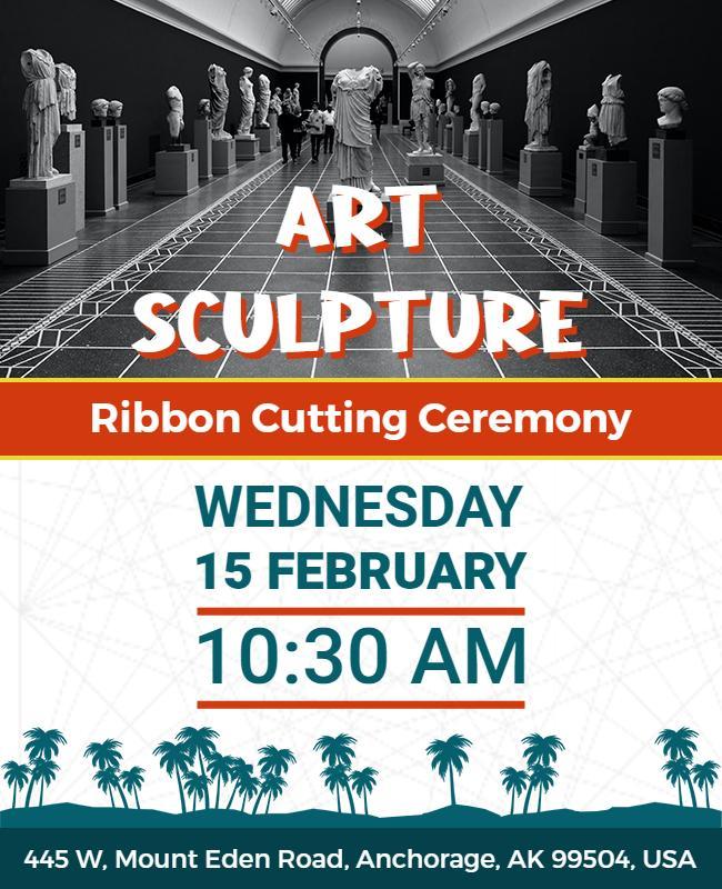 Art Sculpture Ribbon Cutting Ceremony Flyer Template